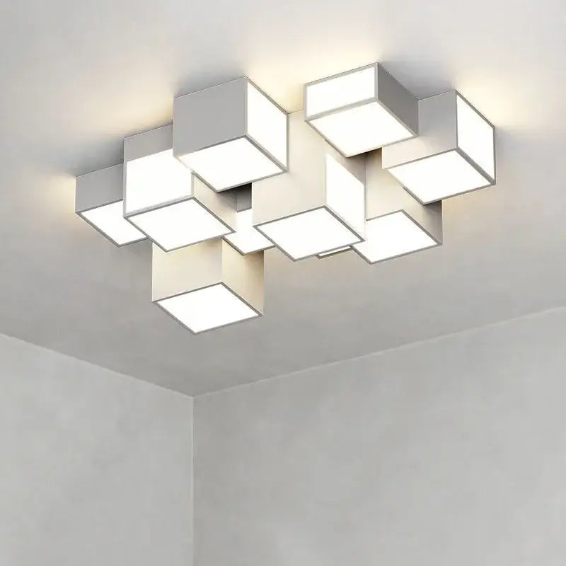 White Geometric LED Chandelier