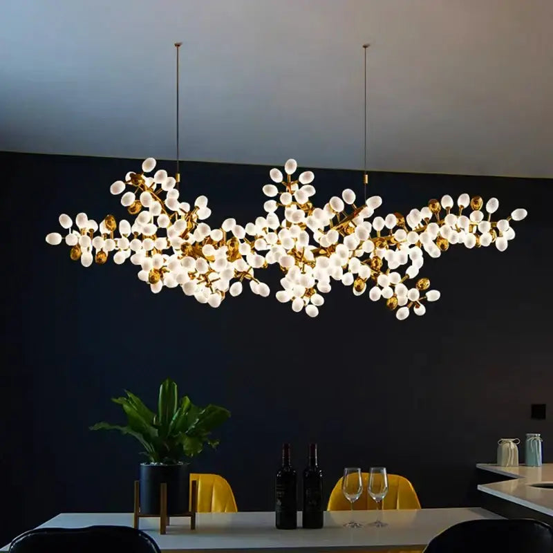 Gold Frosted Glass 200cm Chandelier