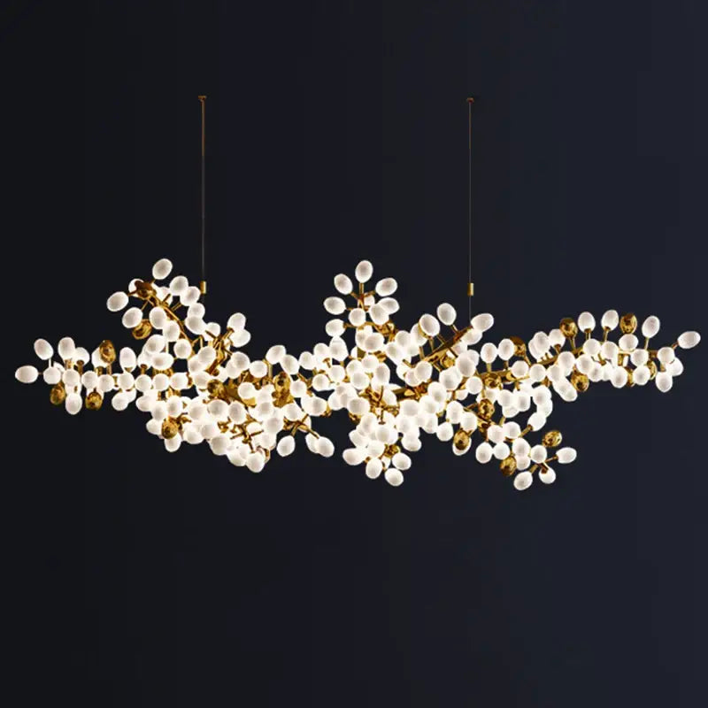 Gold Frosted Glass 200cm Chandelier