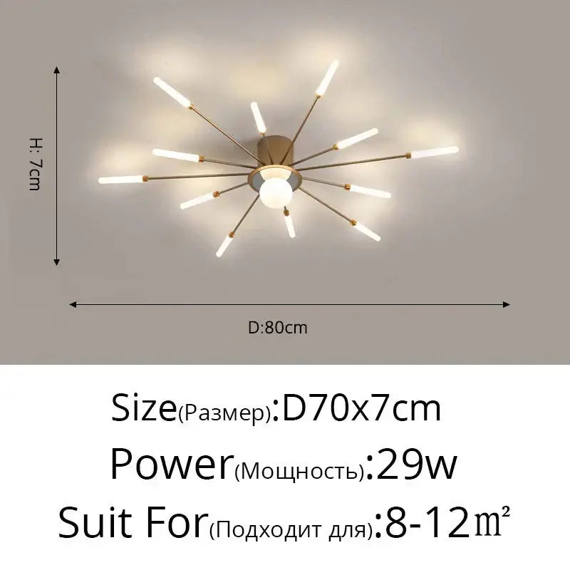 Gold Starburst 42-Head LED Chandelier