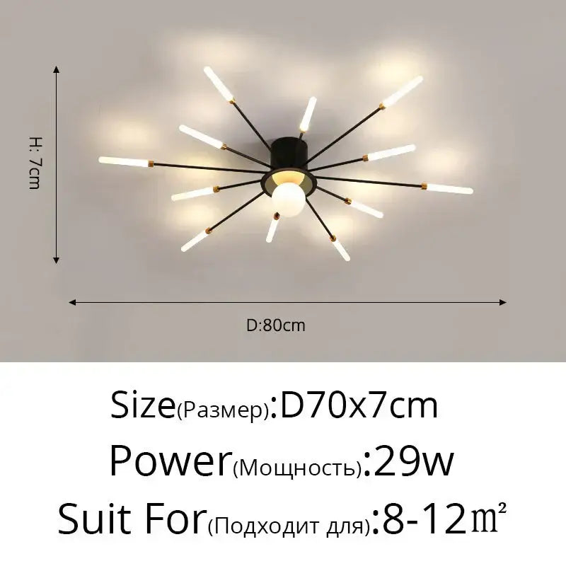 Gold Starburst 42-Head LED Chandelier