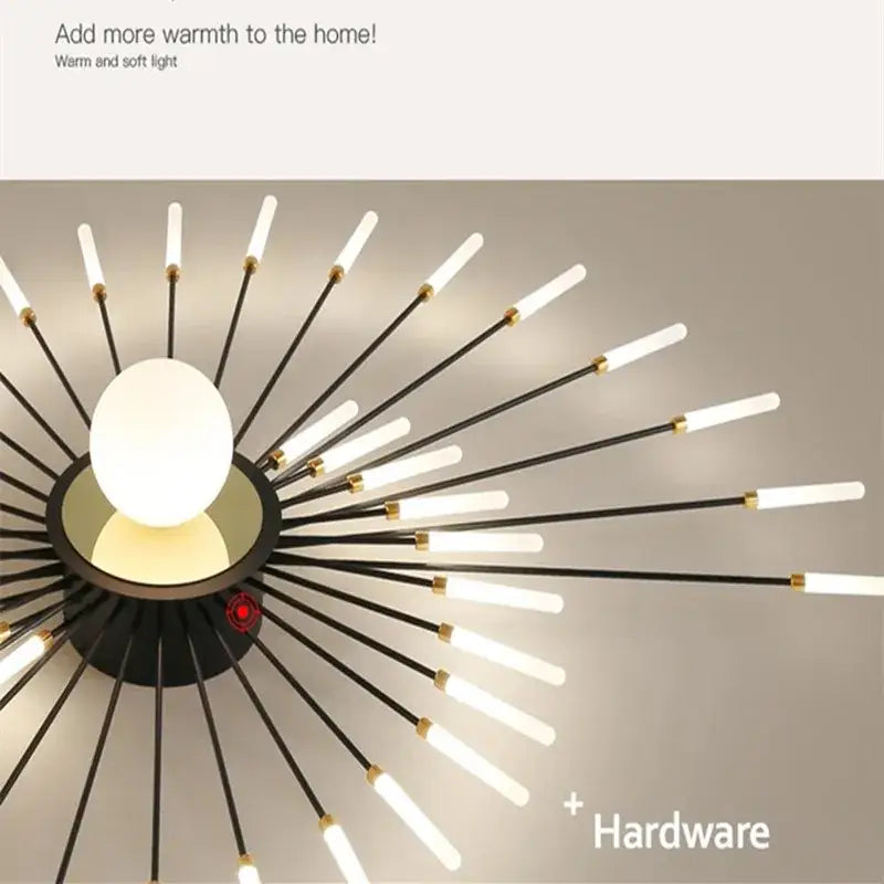 Gold Starburst 42-Head LED Chandelier