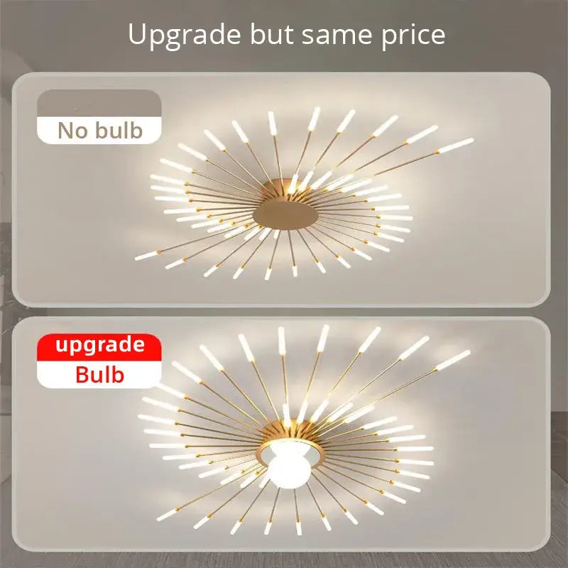 Gold Starburst 42-Head LED Chandelier