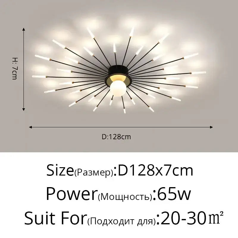 Gold Starburst 42-Head LED Chandelier