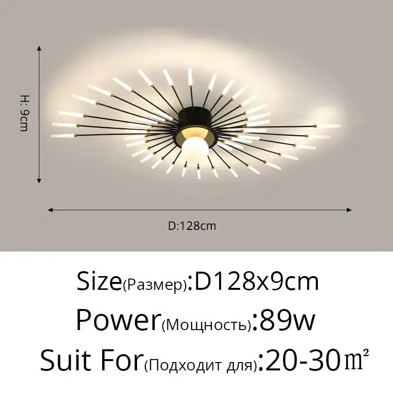 Gold Starburst 42-Head LED Chandelier