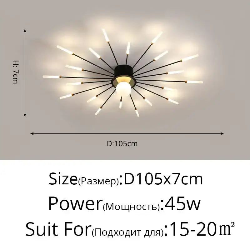 Gold Starburst 42-Head LED Chandelier