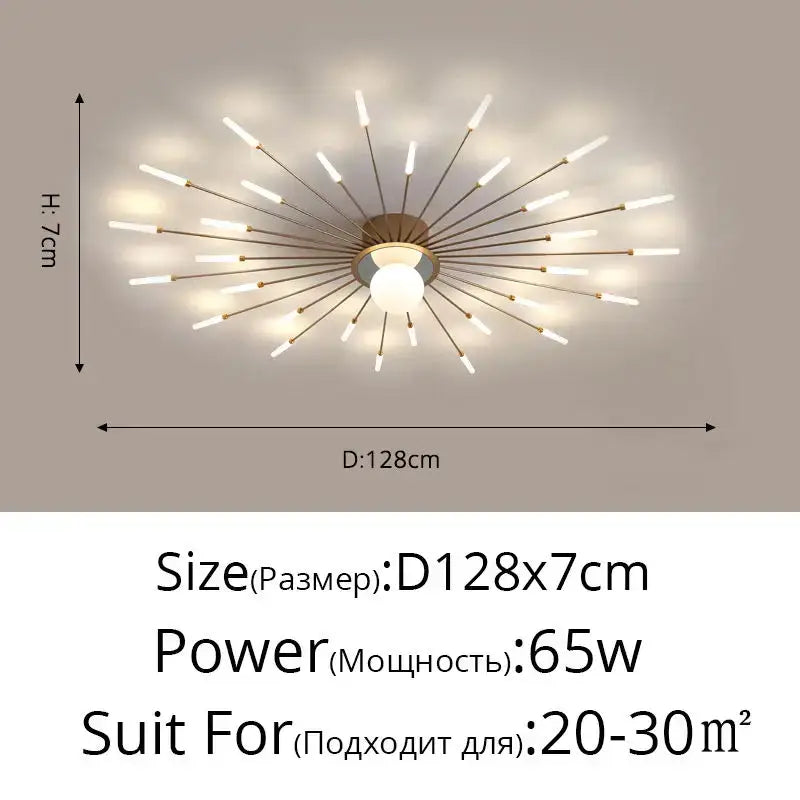 Gold Starburst 42-Head LED Chandelier