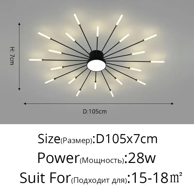 Gold Starburst 42-Head LED Chandelier