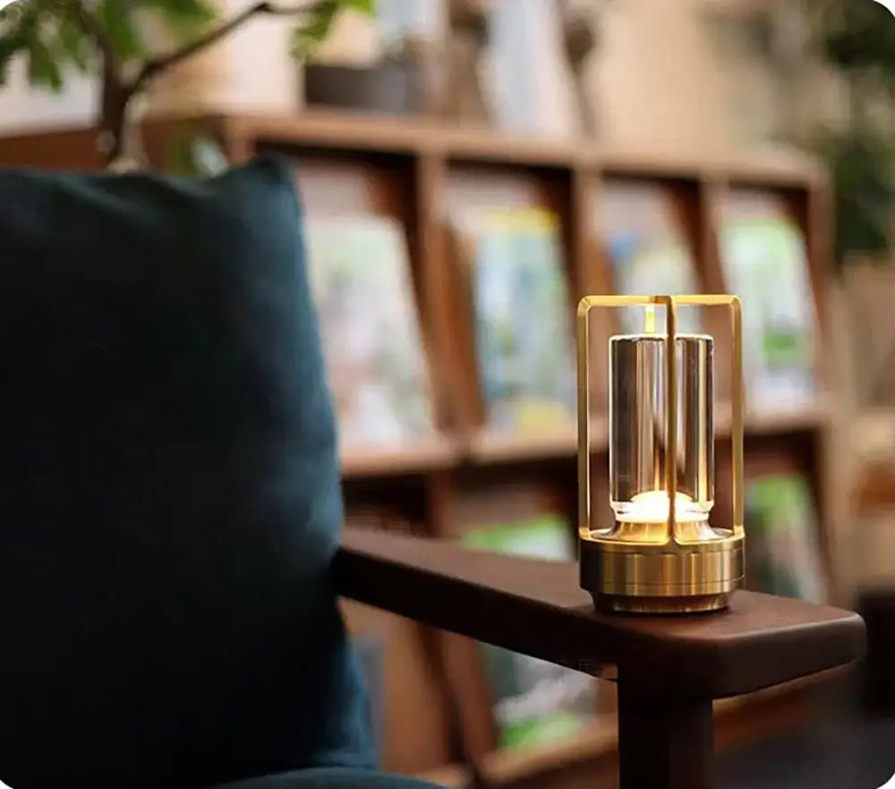 Black LED Crystal Table Lamp
