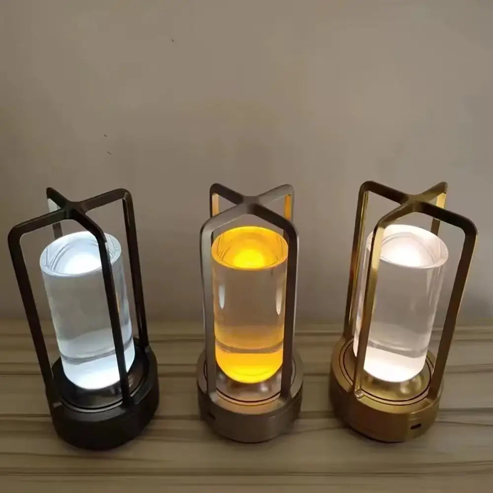 Black LED Crystal Table Lamp