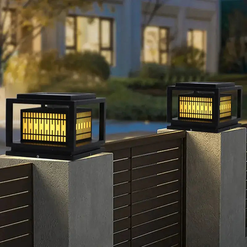 Black Gold LED Garden Lantern