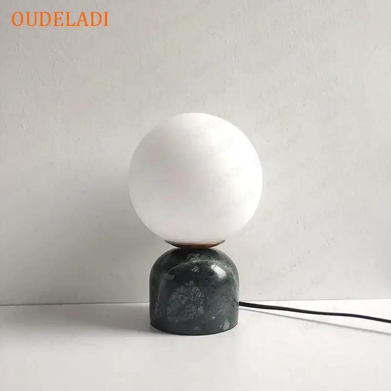 Marble Glass Table Lamp Set