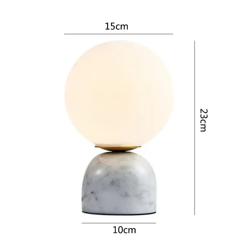 Marble Glass Table Lamp Set
