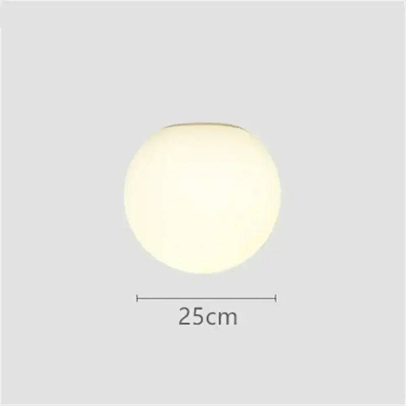 White Glass Ball 35cm Frosted Sconce