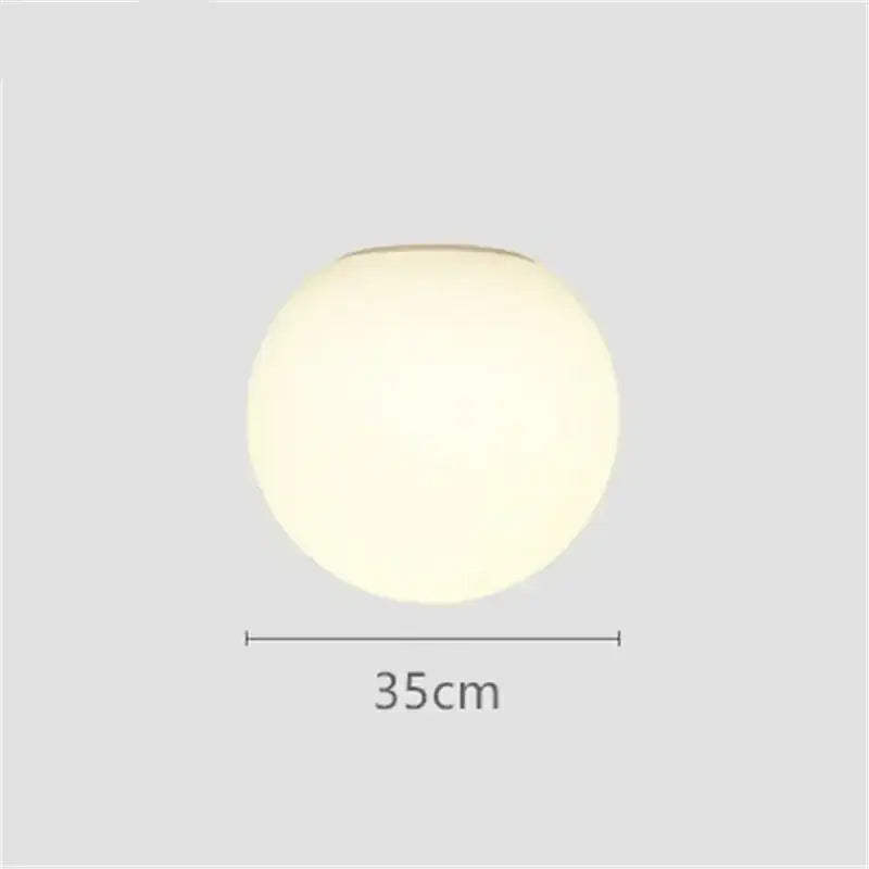 White Glass Ball 35cm Frosted Sconce