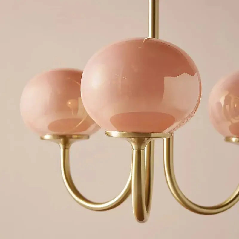 Pink Glass Ball Chandelier