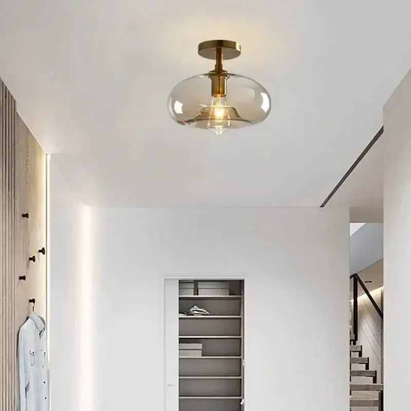 Amber Glass Ceiling Chandelier
