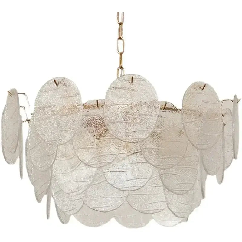 Gold Scalloped Glass Chandelier