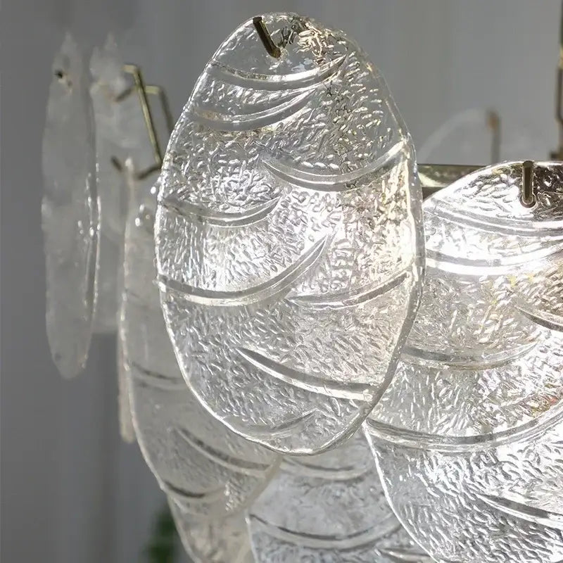 Gold Scalloped Glass Chandelier