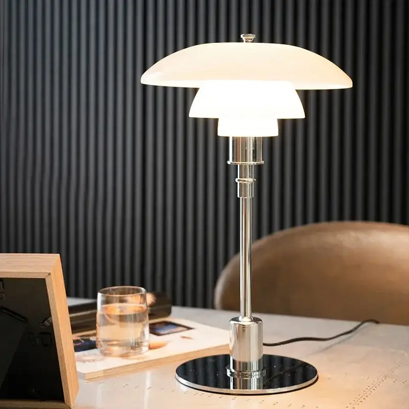 Chrome Tiered LED Desk Lamp