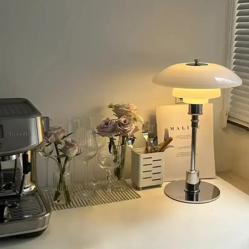 Chrome Tiered LED Desk Lamp