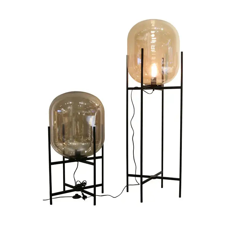 Amber Glass Floor Lamp