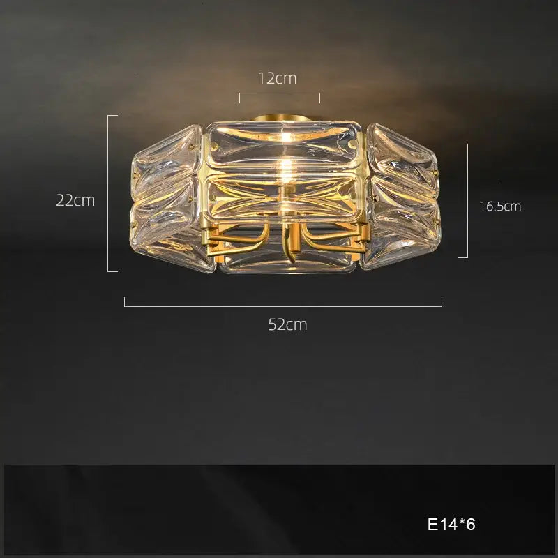 Gold Glass Polished-Copper Island Chandelier