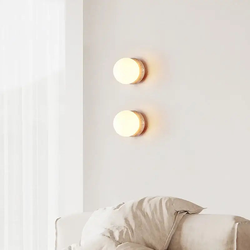 Beige Stone Glass Wall Light