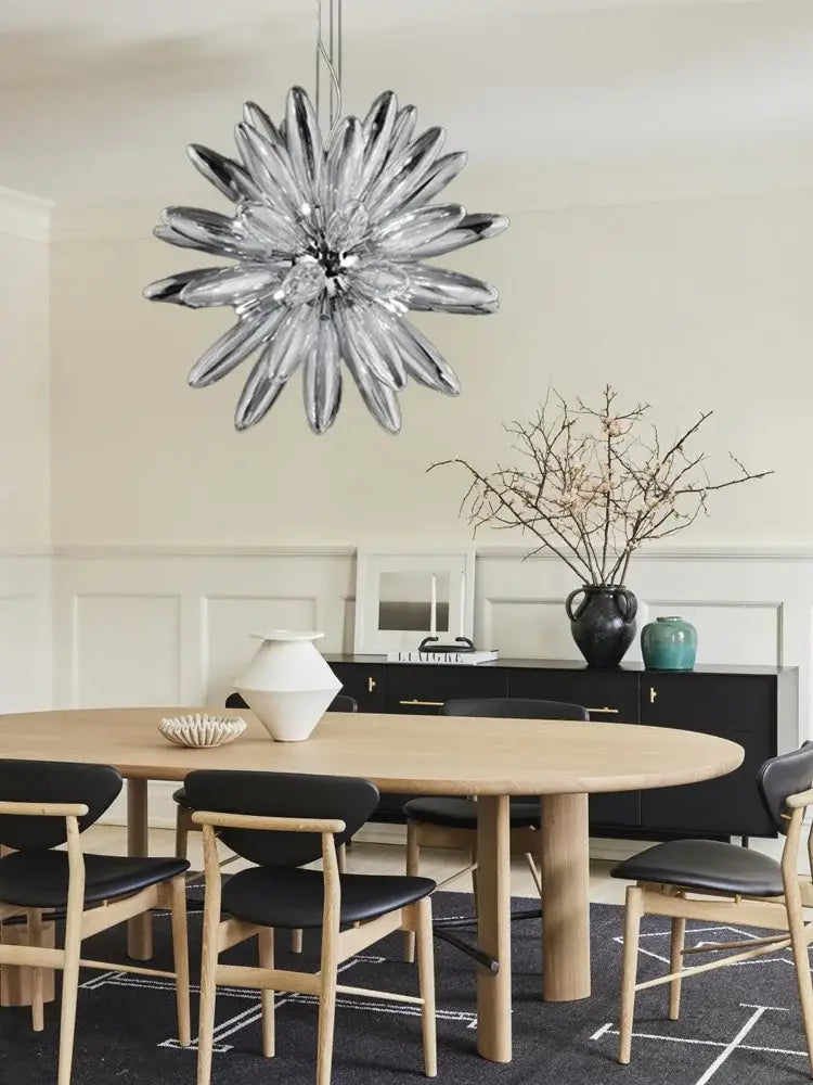 Silver Flower Globe Light