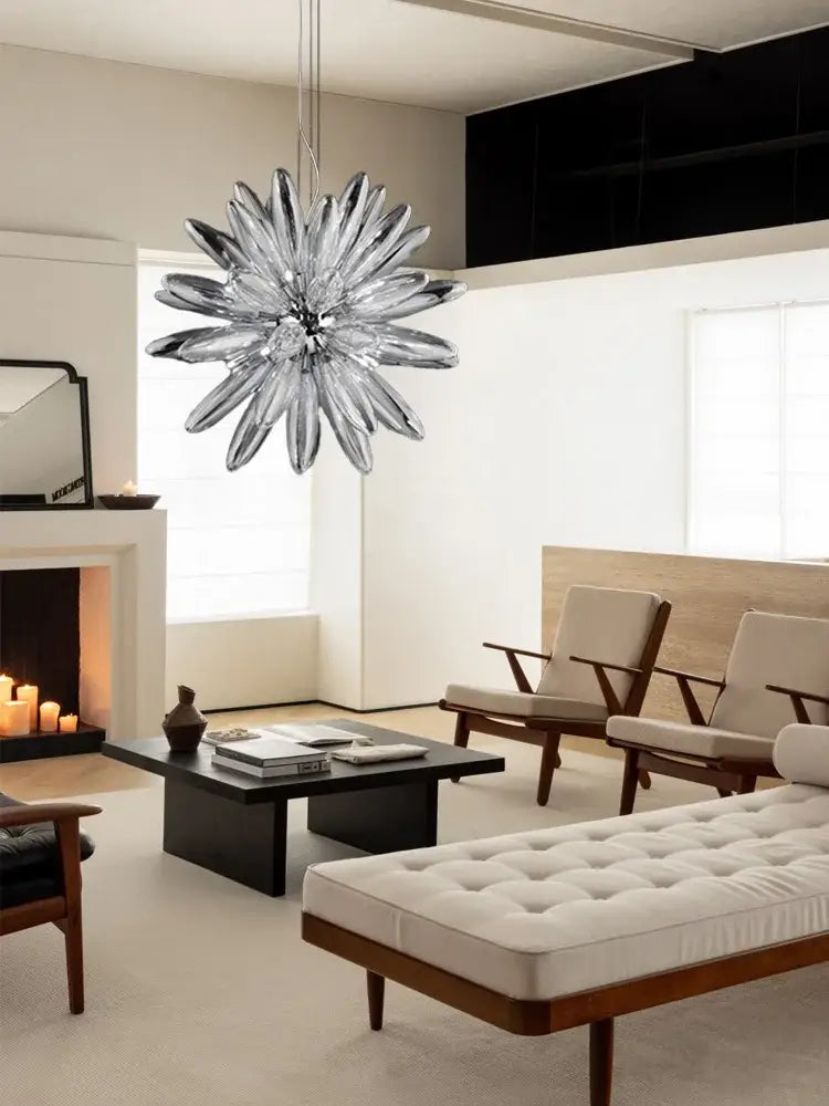 Silver Flower Globe Light