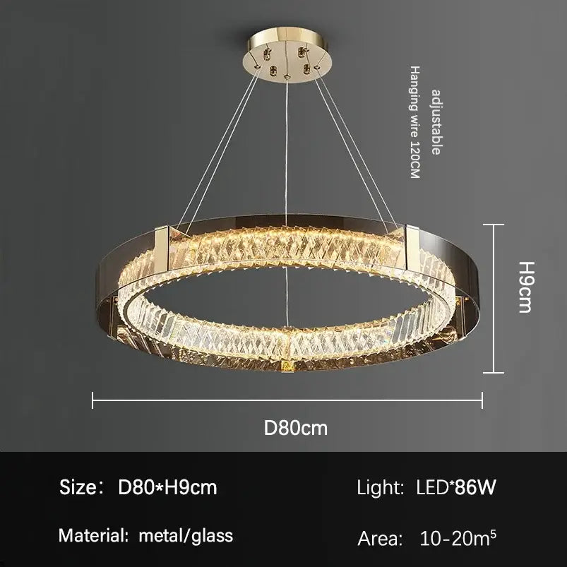 Gold Crystal 80cm Living Room Chandelier