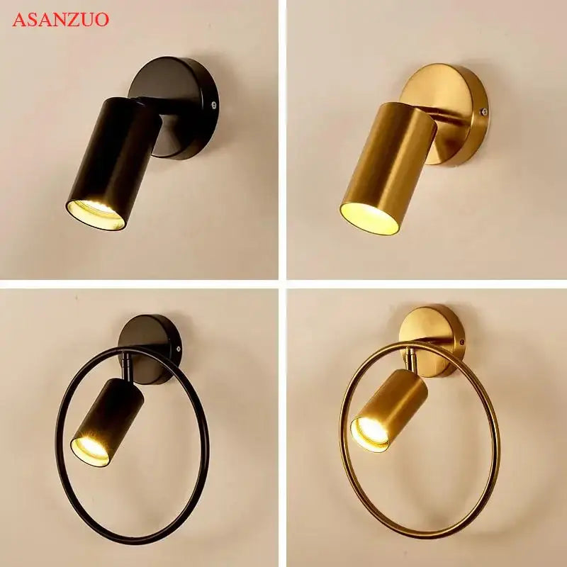 Gold Black Ring Wall Lamp