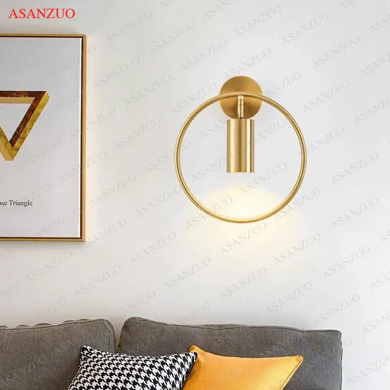 Gold Black Ring Wall Lamp
