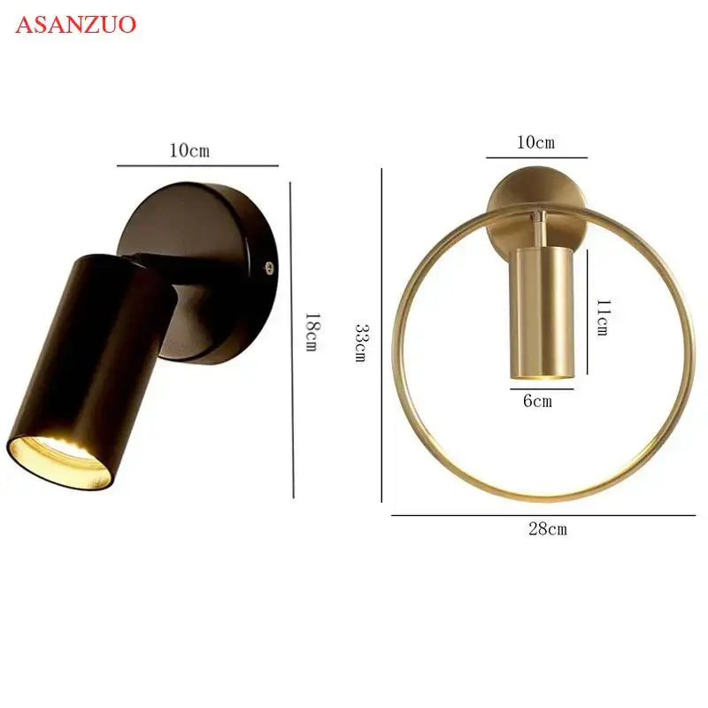 Gold Black Ring Wall Lamp