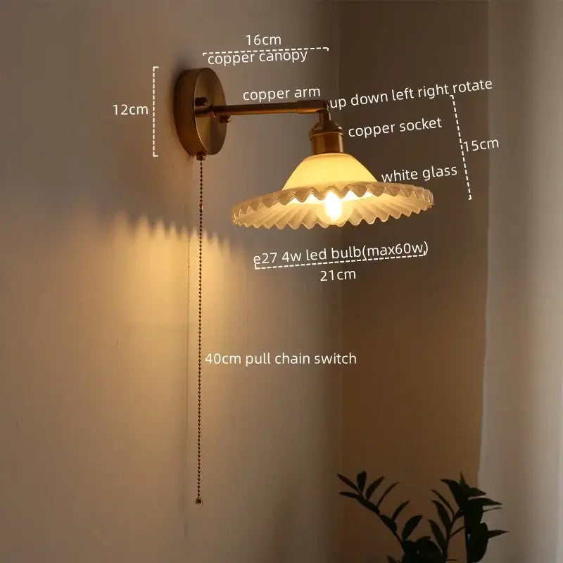 Green Glass Brass Sconce