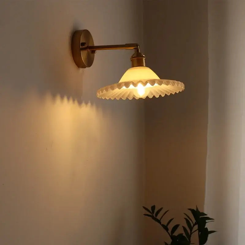 Green Glass Brass Sconce
