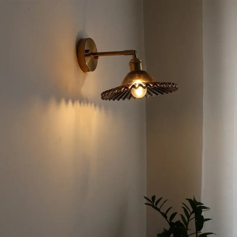 Green Glass Brass Sconce
