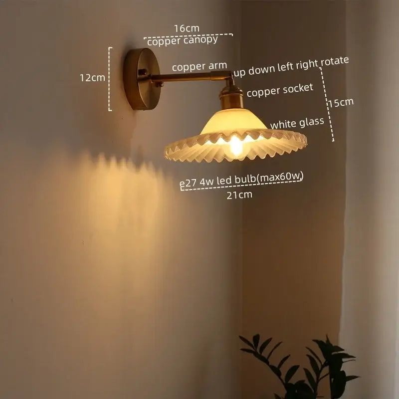 Green Glass Brass Sconce