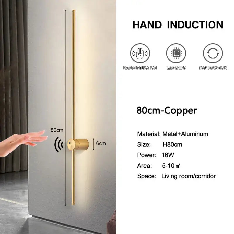 Copper Induction Wall Light