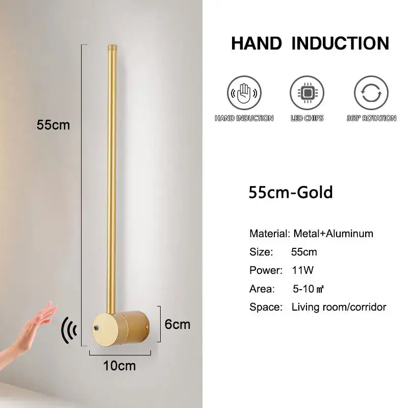 Copper Induction Wall Light