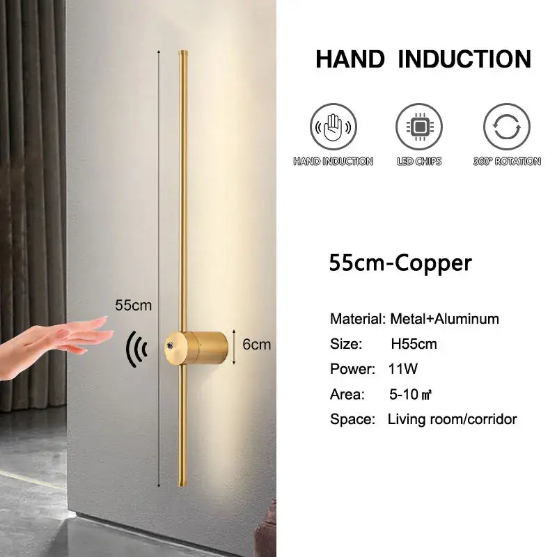 Copper Induction Wall Light