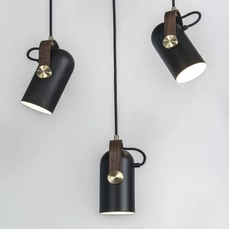 Black Brass 2-Light Tricolor Pendant