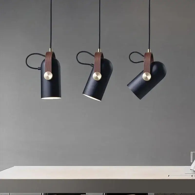 Black Brass 2-Light Tricolor Pendant