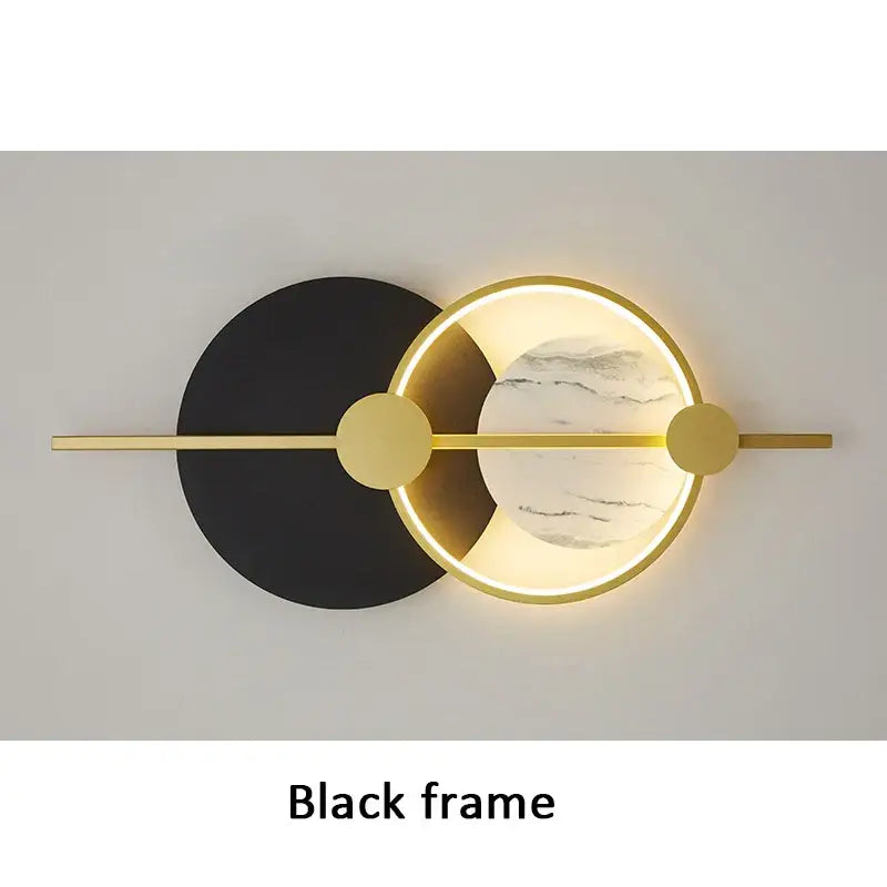 Gold Black Marble Wall Lamp