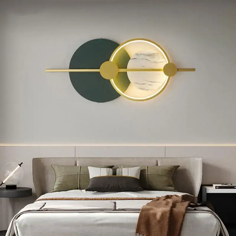 Gold Black Marble Wall Lamp