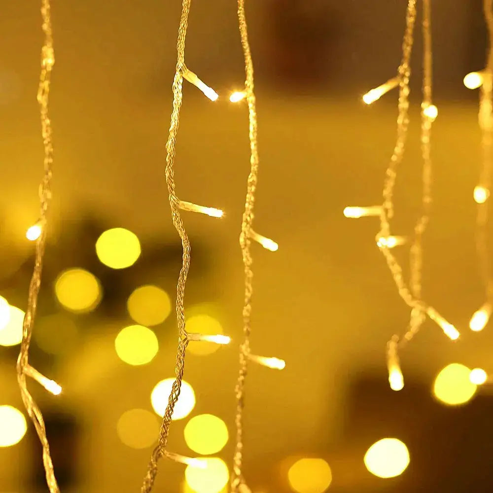 Golden LED Icicle Lights