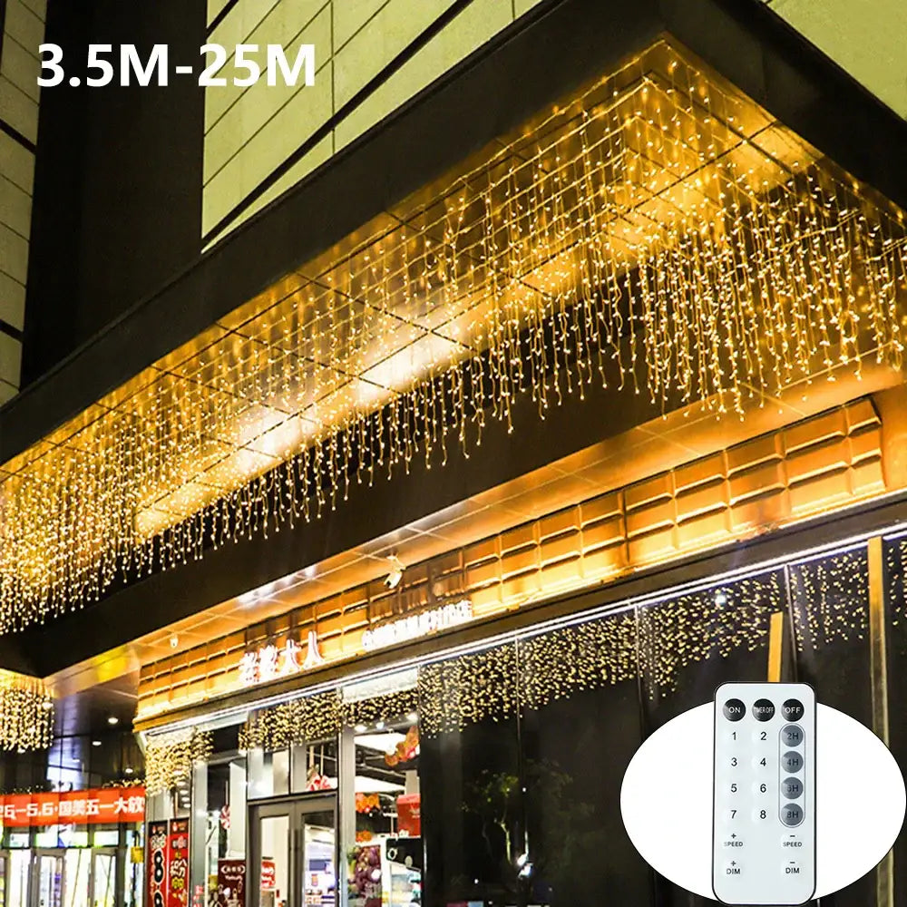 Golden LED Icicle Lights