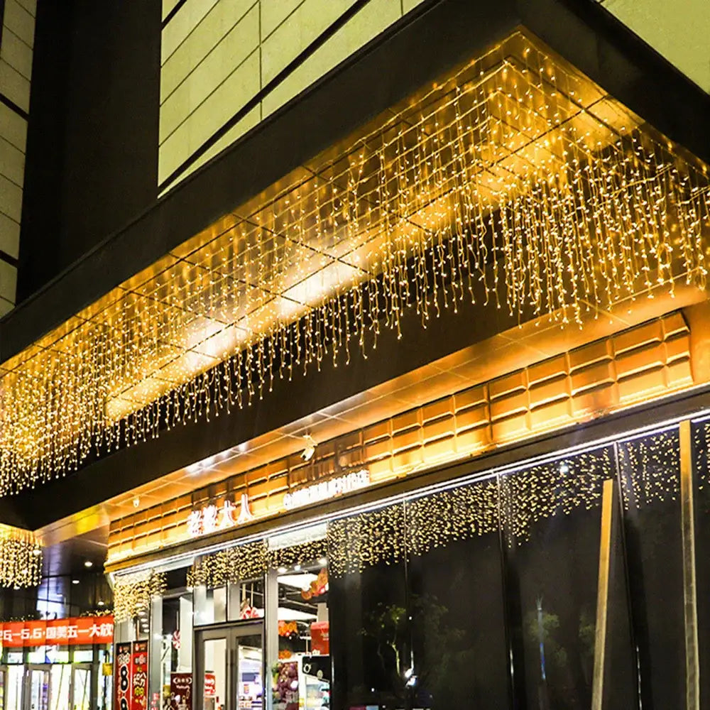 Golden LED Icicle Lights