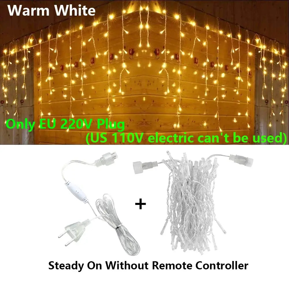 Golden LED Icicle Lights