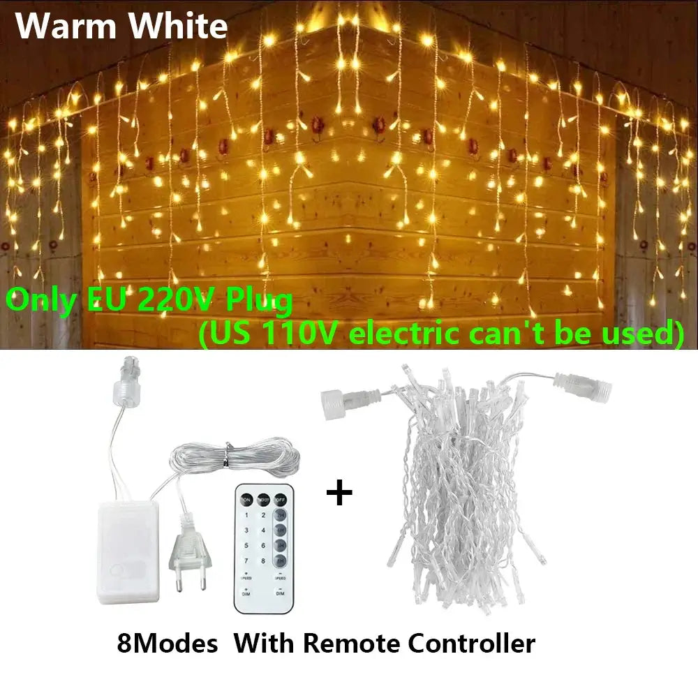 Golden LED Icicle Lights